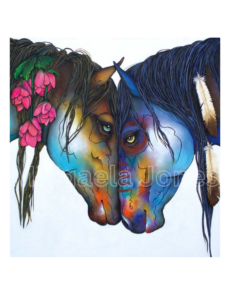 Medicine Ponies Art Print By Artist Micqaela Jones (12"x12")