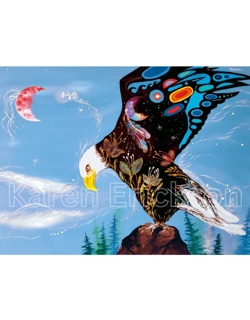 Majestic Eagle Art Print By Artist Karen Erickson  (18"x12")