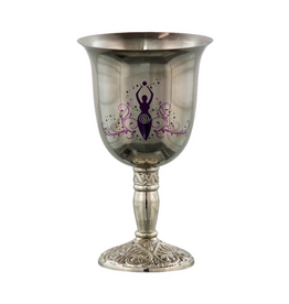 Large Goddess Stainless Steel Silver Chalice Goblet