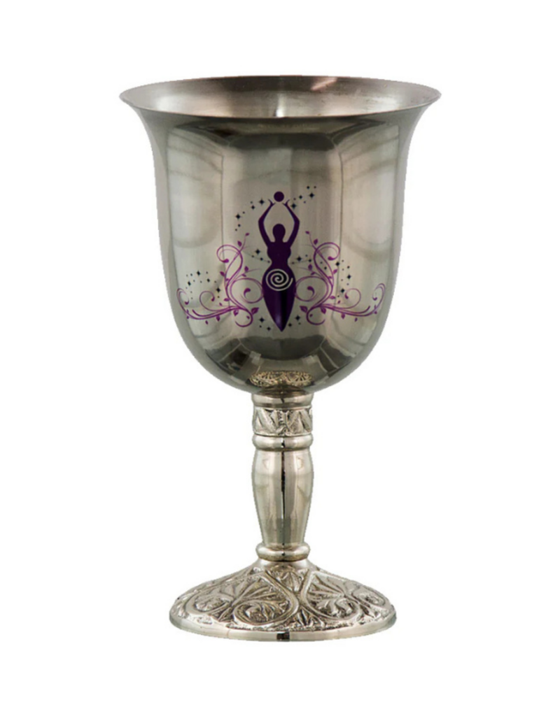 Large Goddess Stainless Steel Silver Chalice Goblet