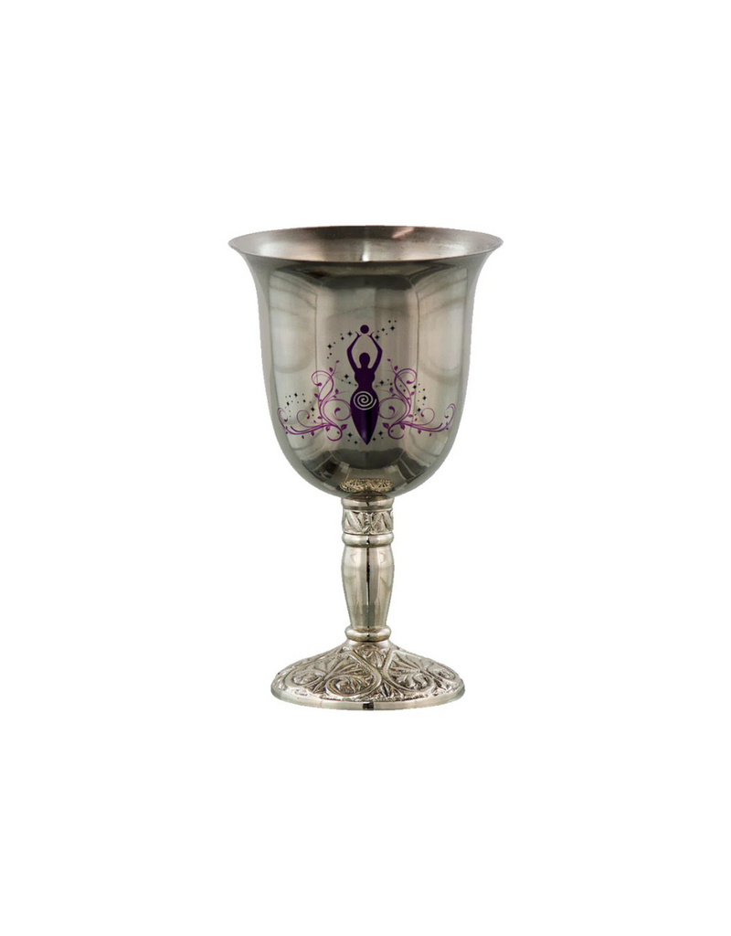 Large Goddess Stainless Steel Silver Chalice Goblet