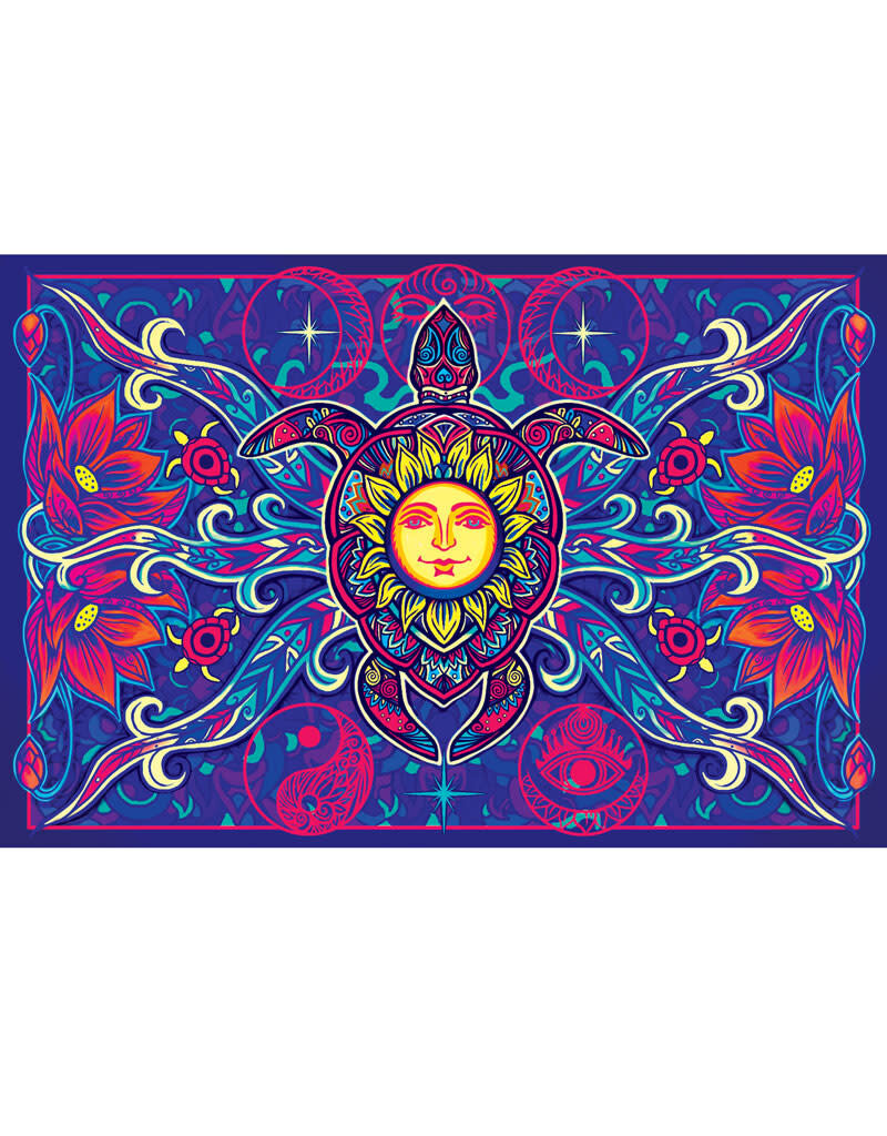 3D Turtle  Sun Tapestry 60" x 90"