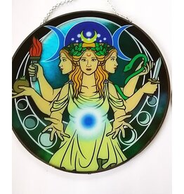 Glass Suncatcher Triple Goddess 6 inch