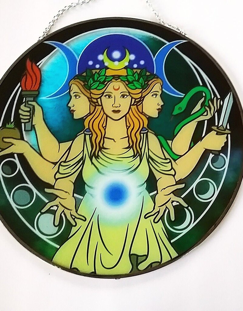 Glass Suncatcher Triple Goddess 6 inch