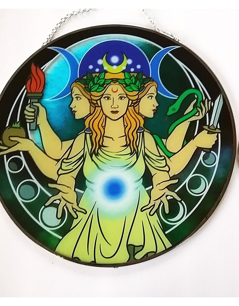Glass Suncatcher Triple Goddess 6 inch