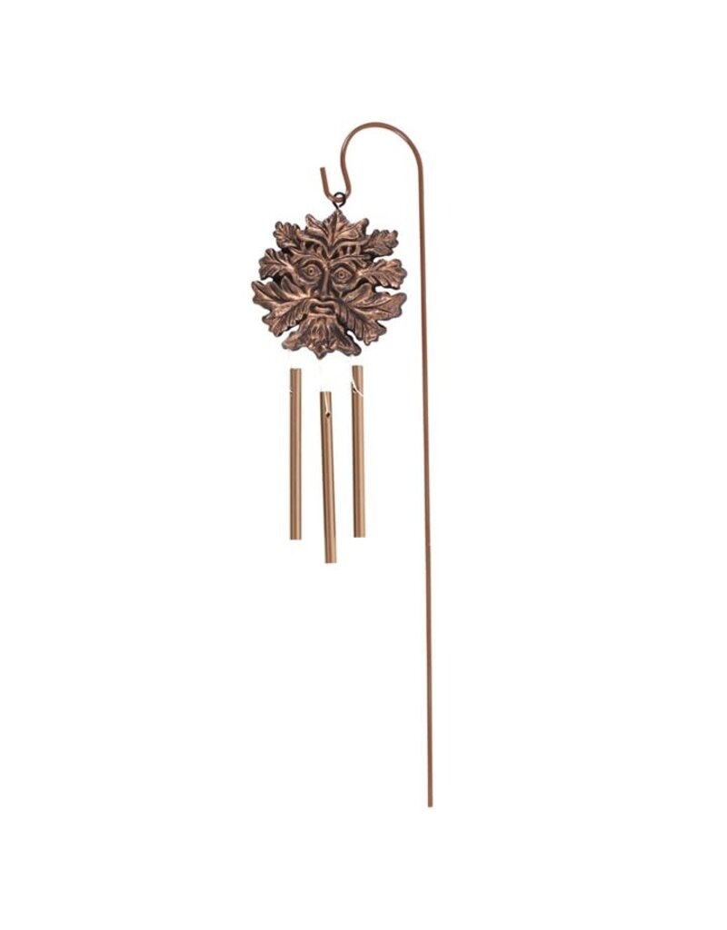 Bronze Effect Green Man Windchime Stake