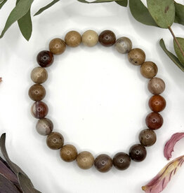 Bead Bracelet 8mm - Petrified Wood