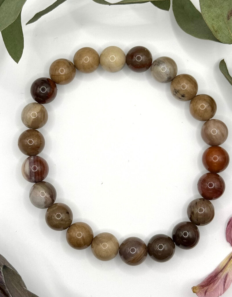 Bead Bracelet 8mm - Petrified Wood