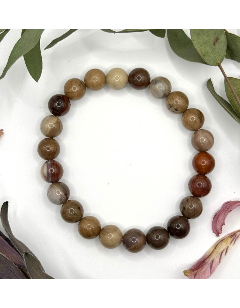 Bead Bracelet 8mm - Petrified Wood