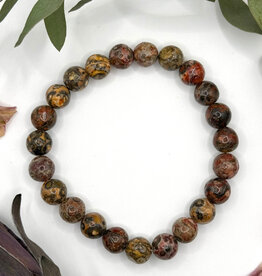Bead Bracelet 8mm - Leopard Skin Jasper