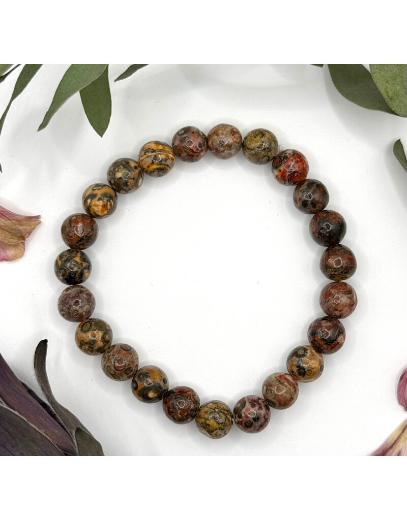 Bead Bracelet 8mm - Leopard Skin Jasper