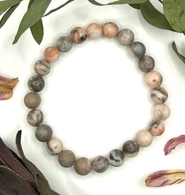 Bead Bracelet 8mm - Pink Zebra Jasper