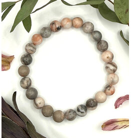 Bead Bracelet 8mm - Pink Zebra Jasper