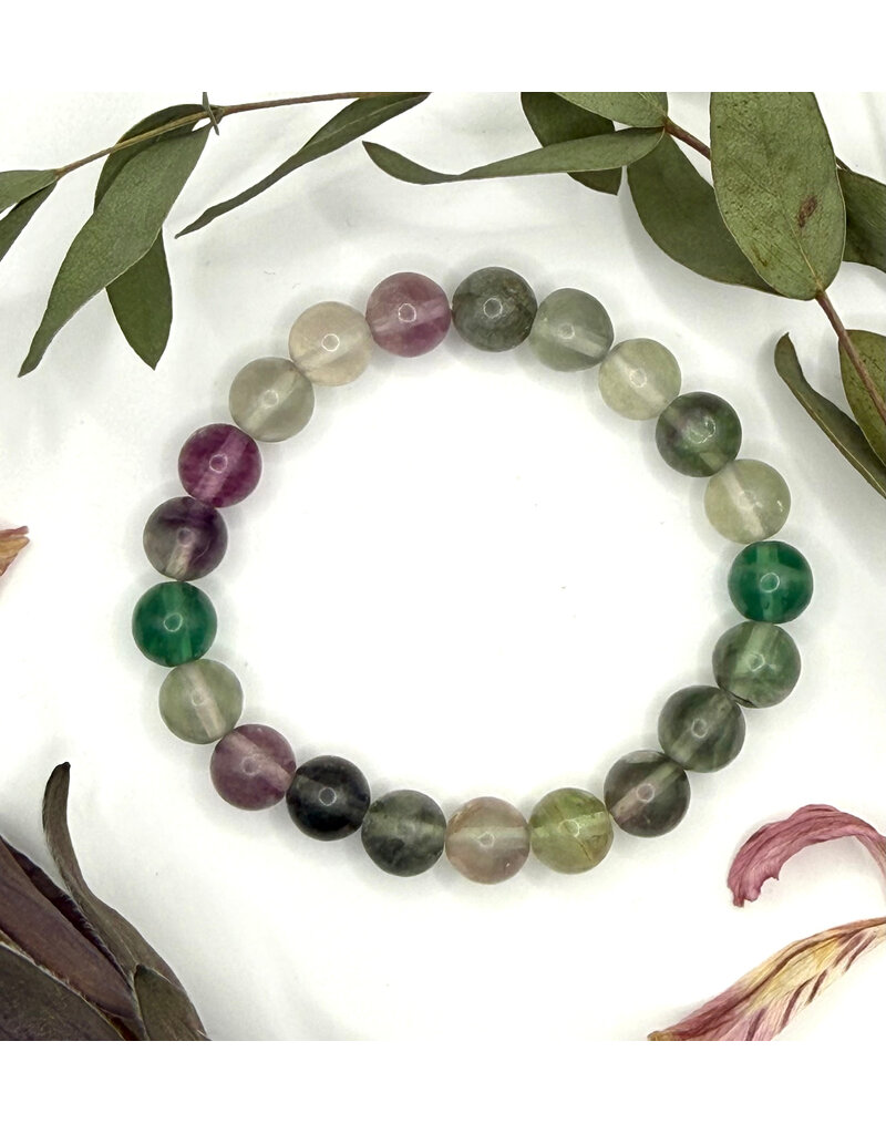 Bead Bracelet 8mm - Rainbow Fluorite