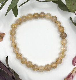 Bead Bracelet 8mm - Rutilated Quartz