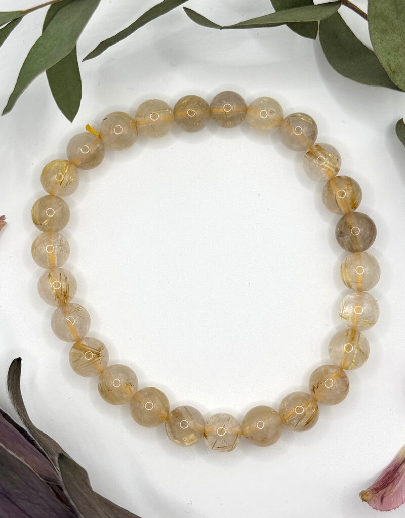 Bead Bracelet 8mm - Rutilated Quartz
