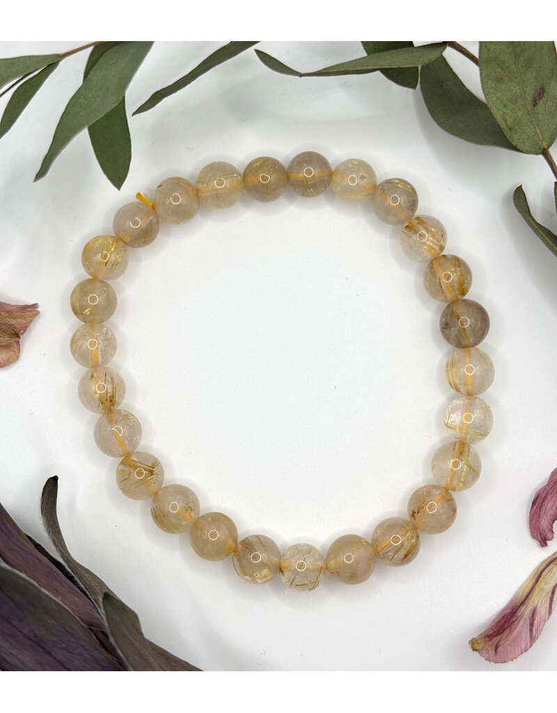 Bead Bracelet 8mm - Rutilated Quartz