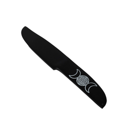 Metal Ritual Athame Flower of Life & Triple Moon 7"