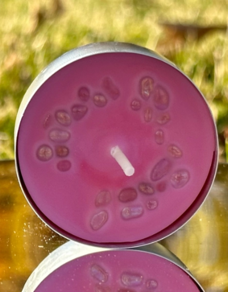 Crystal Infused Tea Light - Aura Quartz / Cherry