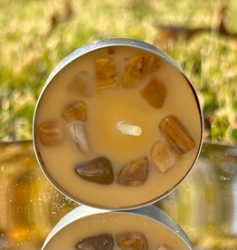 Crystal Infused Tea Light - Yellow Jasper / Pineapple + Passion Fruit