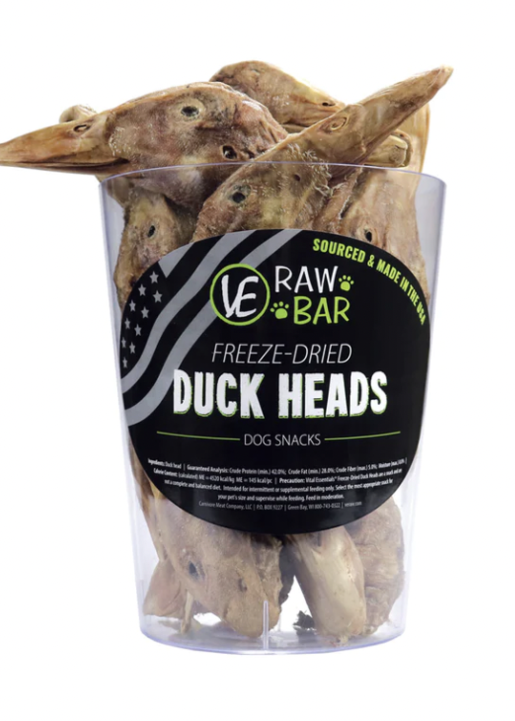Vital Essentials Raw Bar Freeze Dried Duck Heads