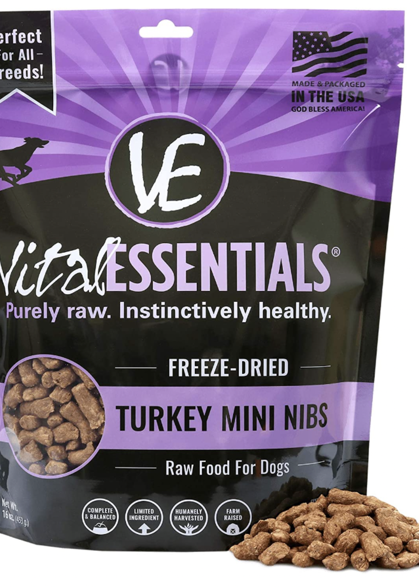 Vital Essentials Vital Essentials Freeze Dried Turkey Mini Nibs 14oz