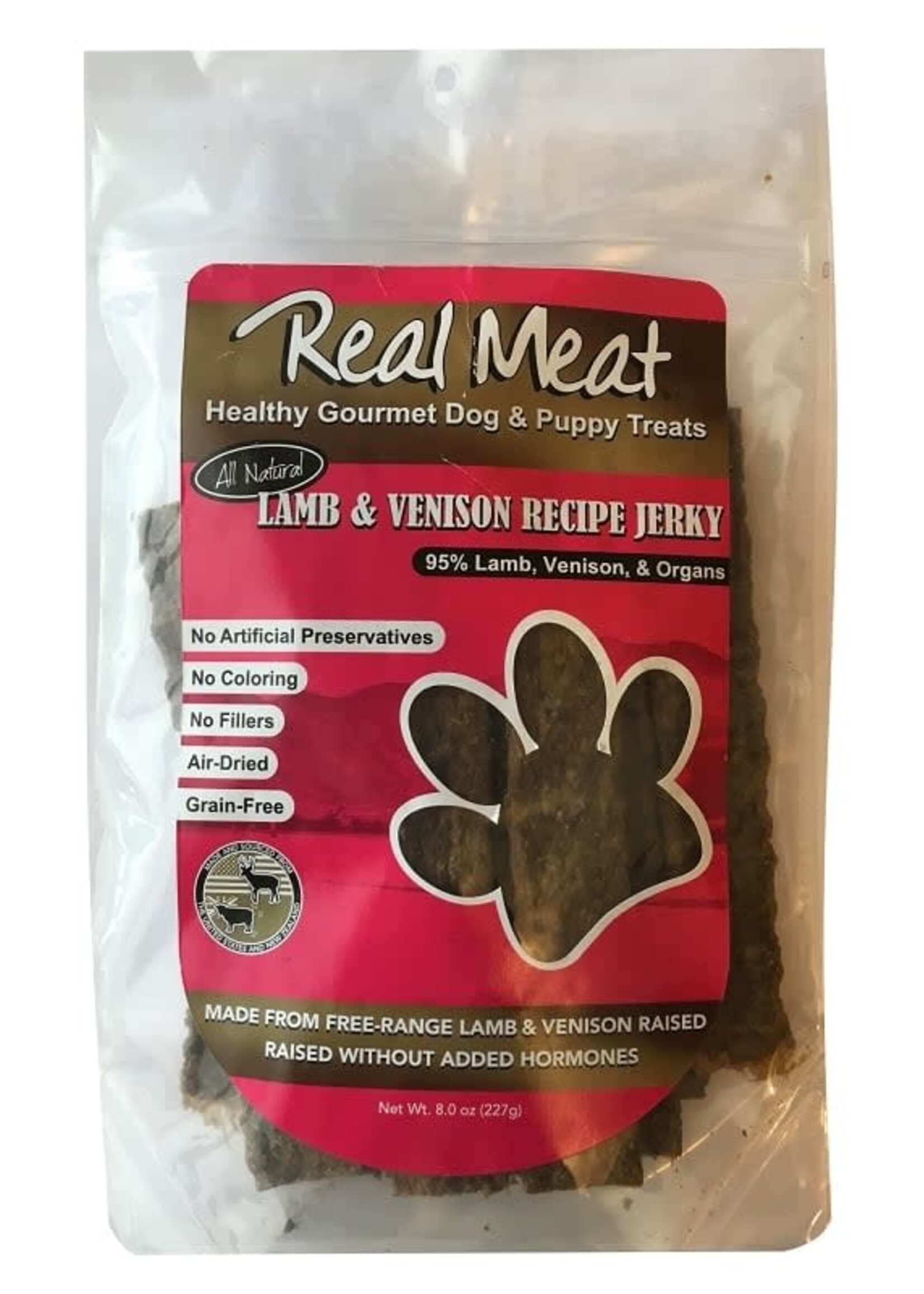 RMC03-Real Meat Company 8oz Lamb & Venison Treat (Long Strips)