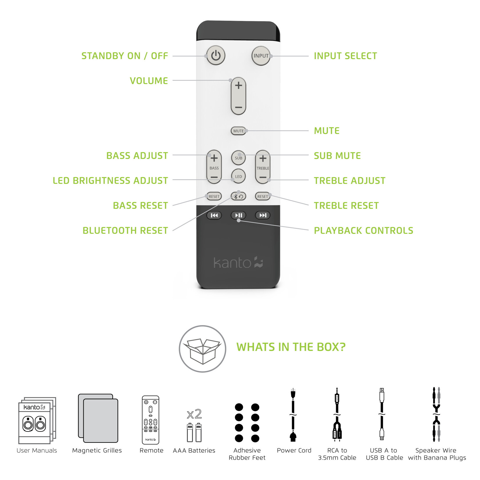 Kanto Kanto Powered Speaker TUK with Bluetooth & Phono Preamp (pair)