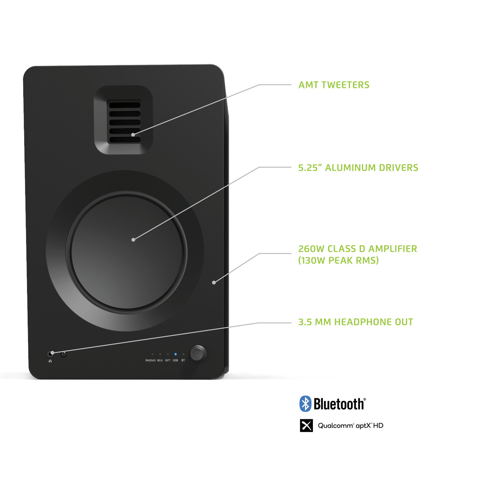 Kanto Kanto Powered Speaker TUK with Bluetooth & Phono Preamp (pair)