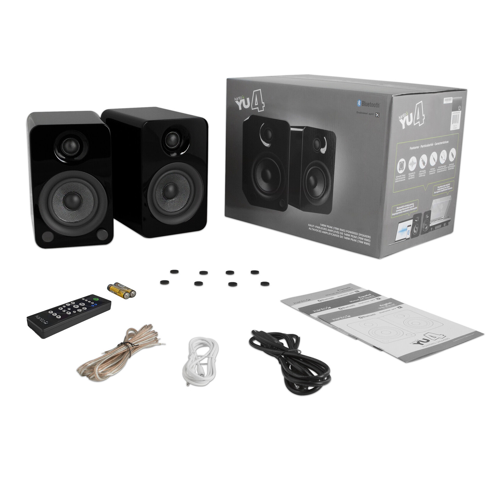 Kanto Kanto YU4 Powered Speaker with Bluetooth & Phono Preamp (pair)