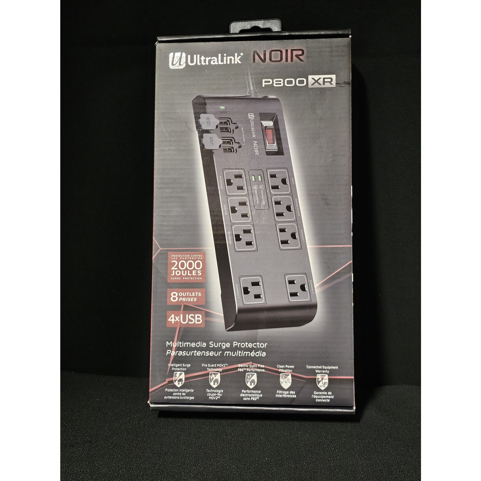 Ultralink Ultralink Noir ULN800XR Surge protector with 4 USB