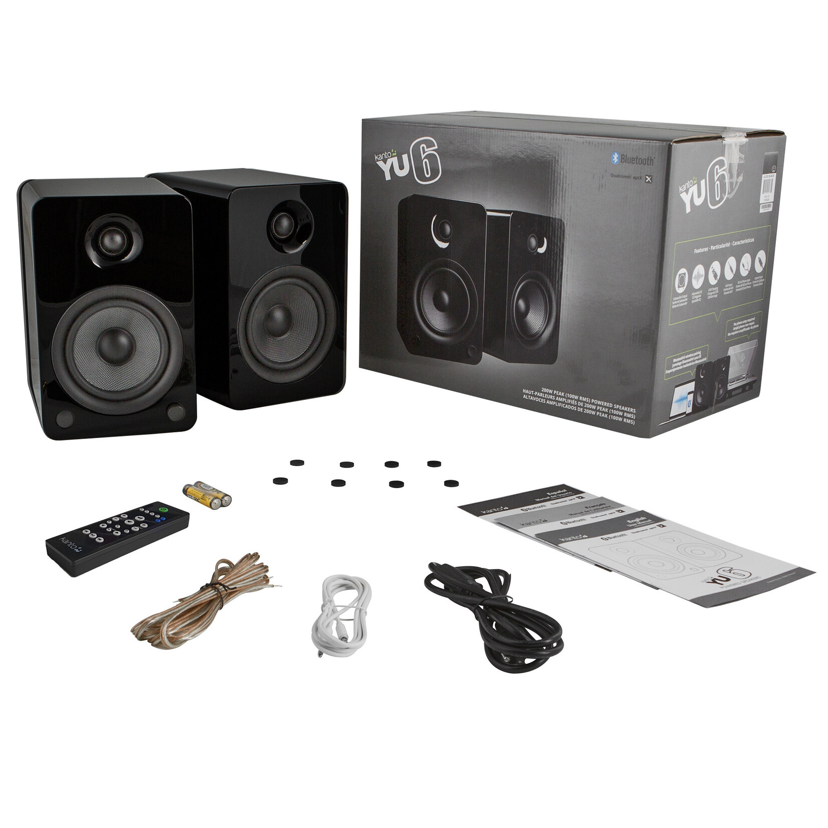 Kanto Kanto YU6 Powered Speaker with Bluetooth & Phono Preamp (pair)