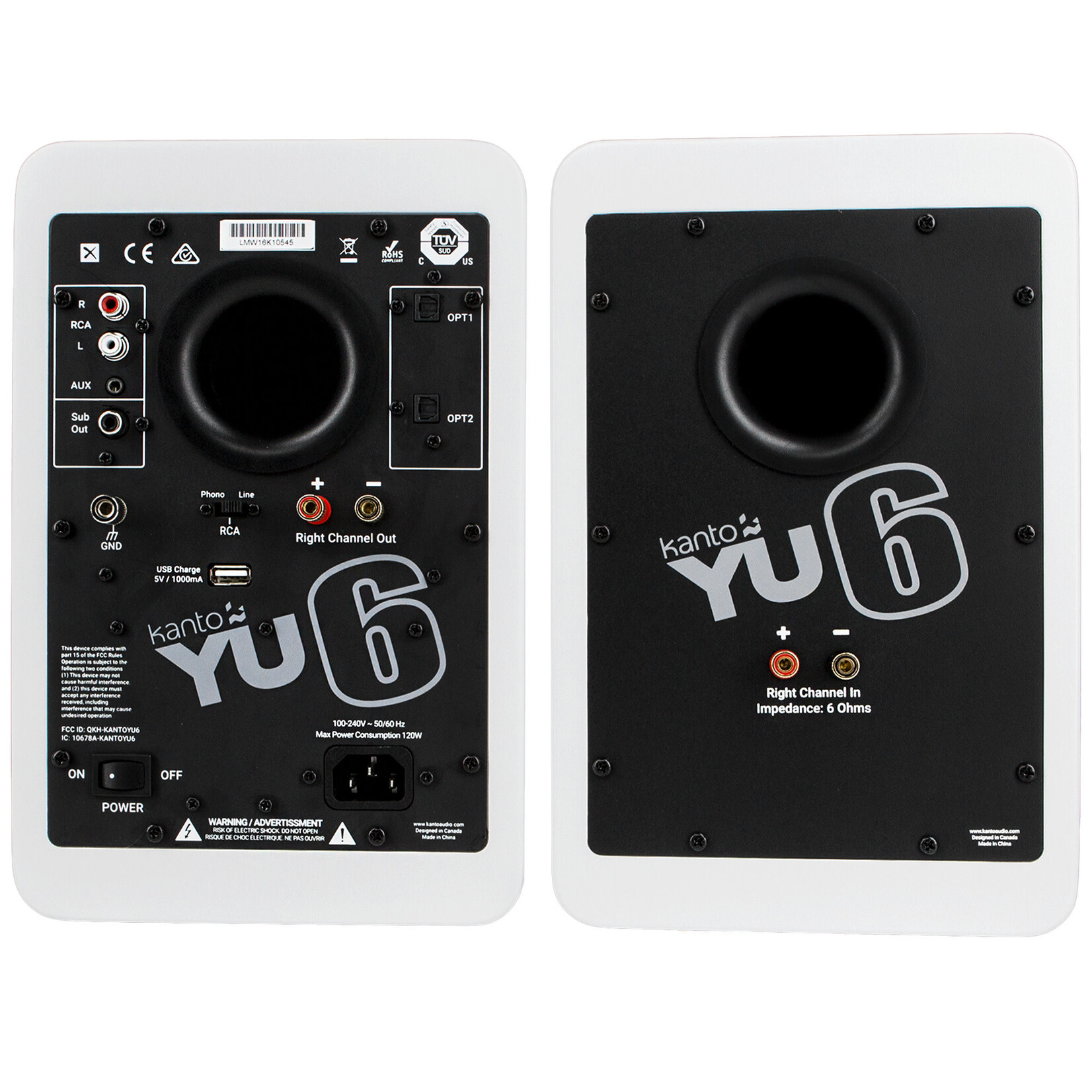 Kanto Kanto YU6 Powered Speaker with Bluetooth & Phono Preamp (pair)