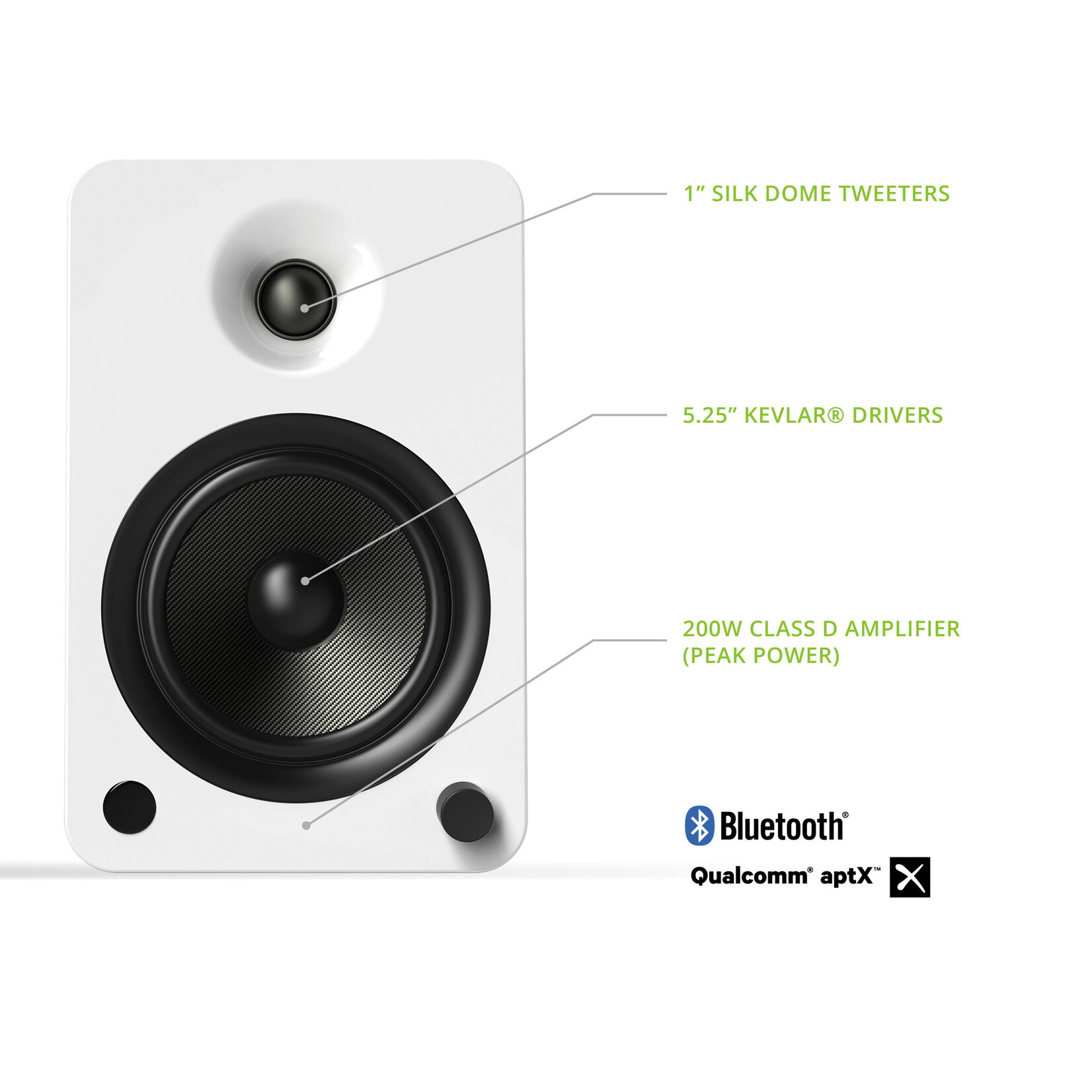 Kanto Kanto YU6 Powered Speaker with Bluetooth & Phono Preamp (pair)