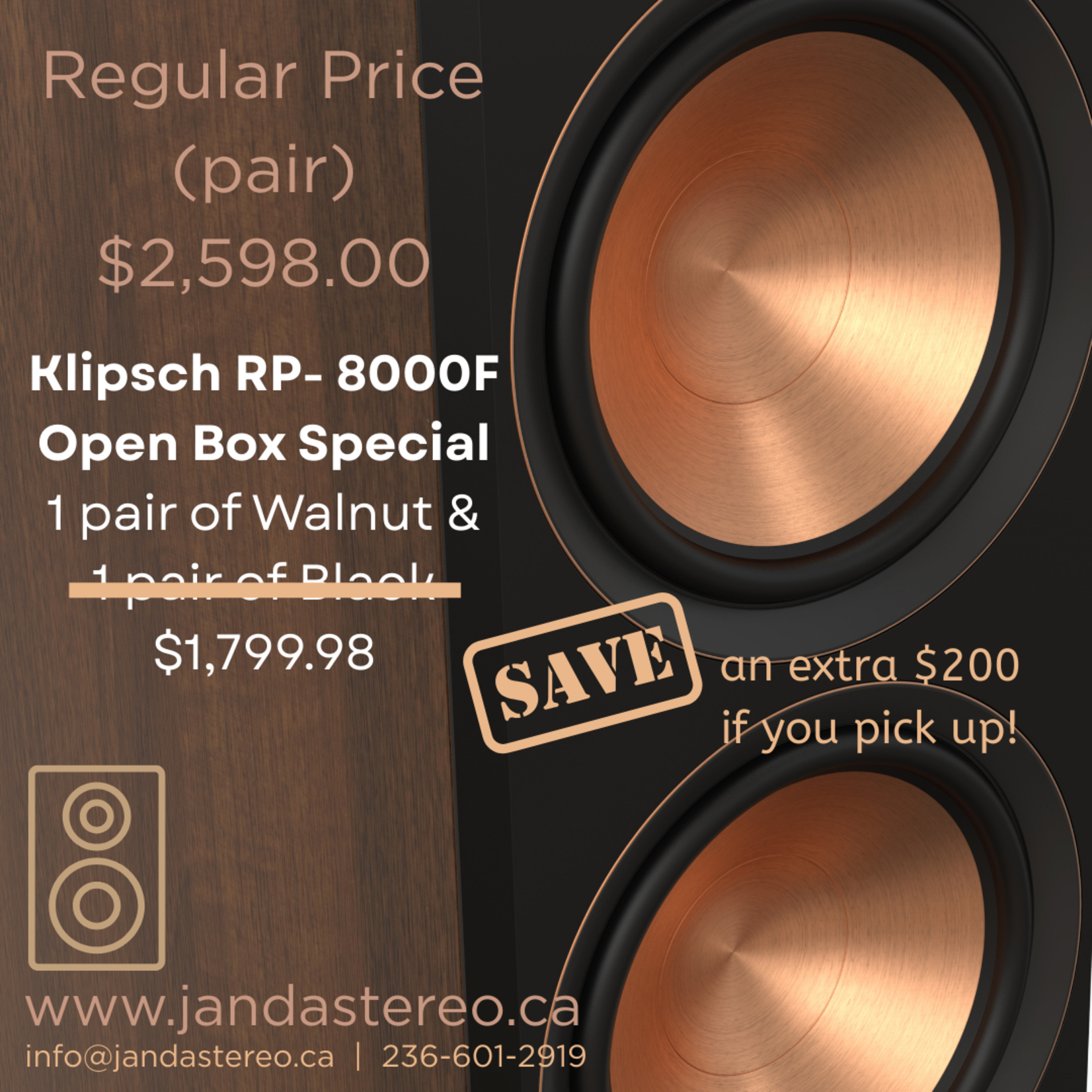 Klipsch Klipsch RP-8000FW II Floorstanding Speakers (pair)