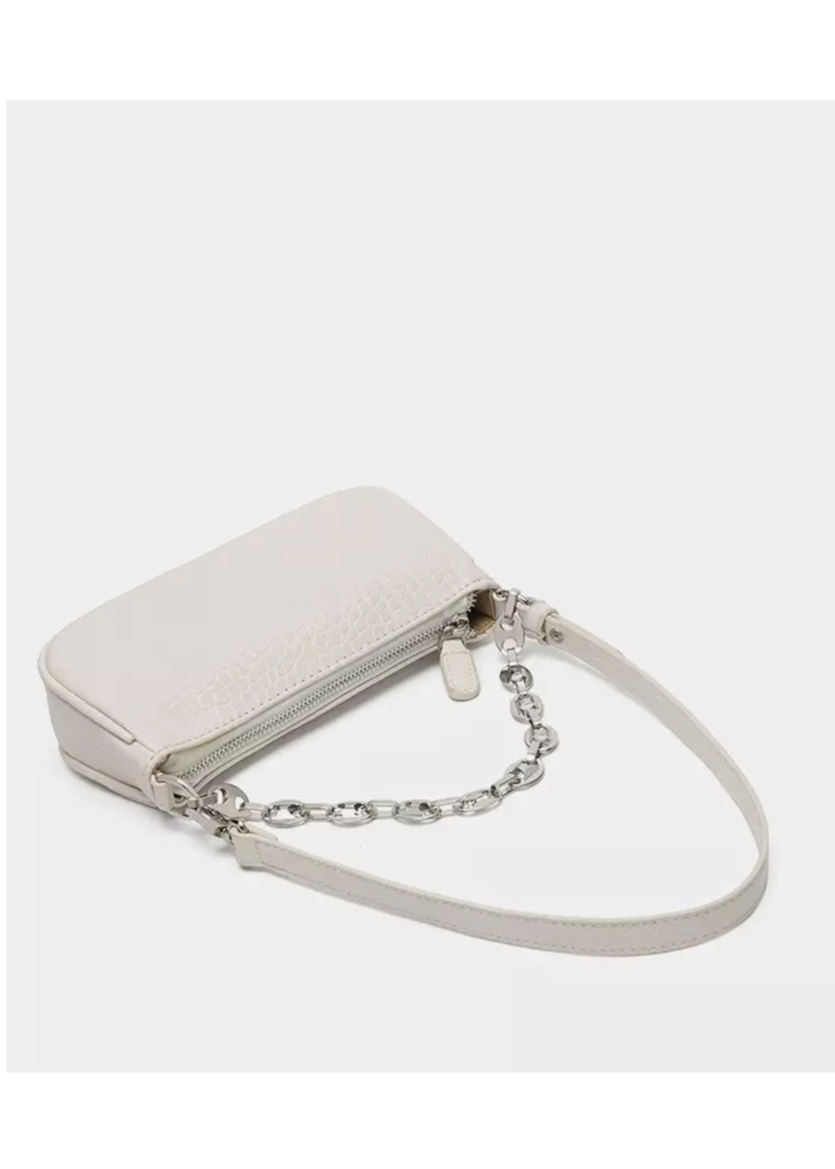 Mini Crocodile Pattern Handbag (White)