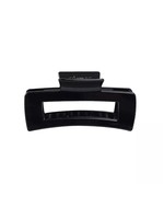 Black glossy rectangle hairclip