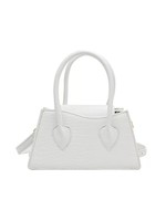 Faux leather Rivet Handbag (White)