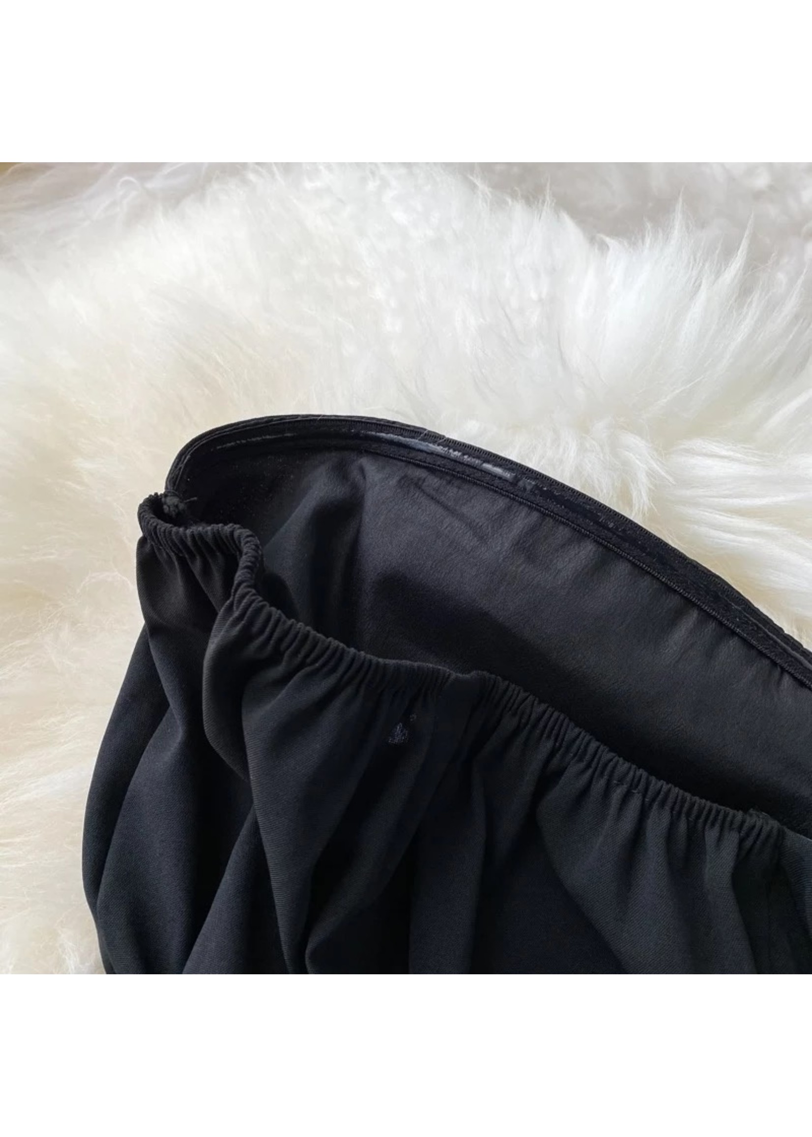 strapless flare leg romper black