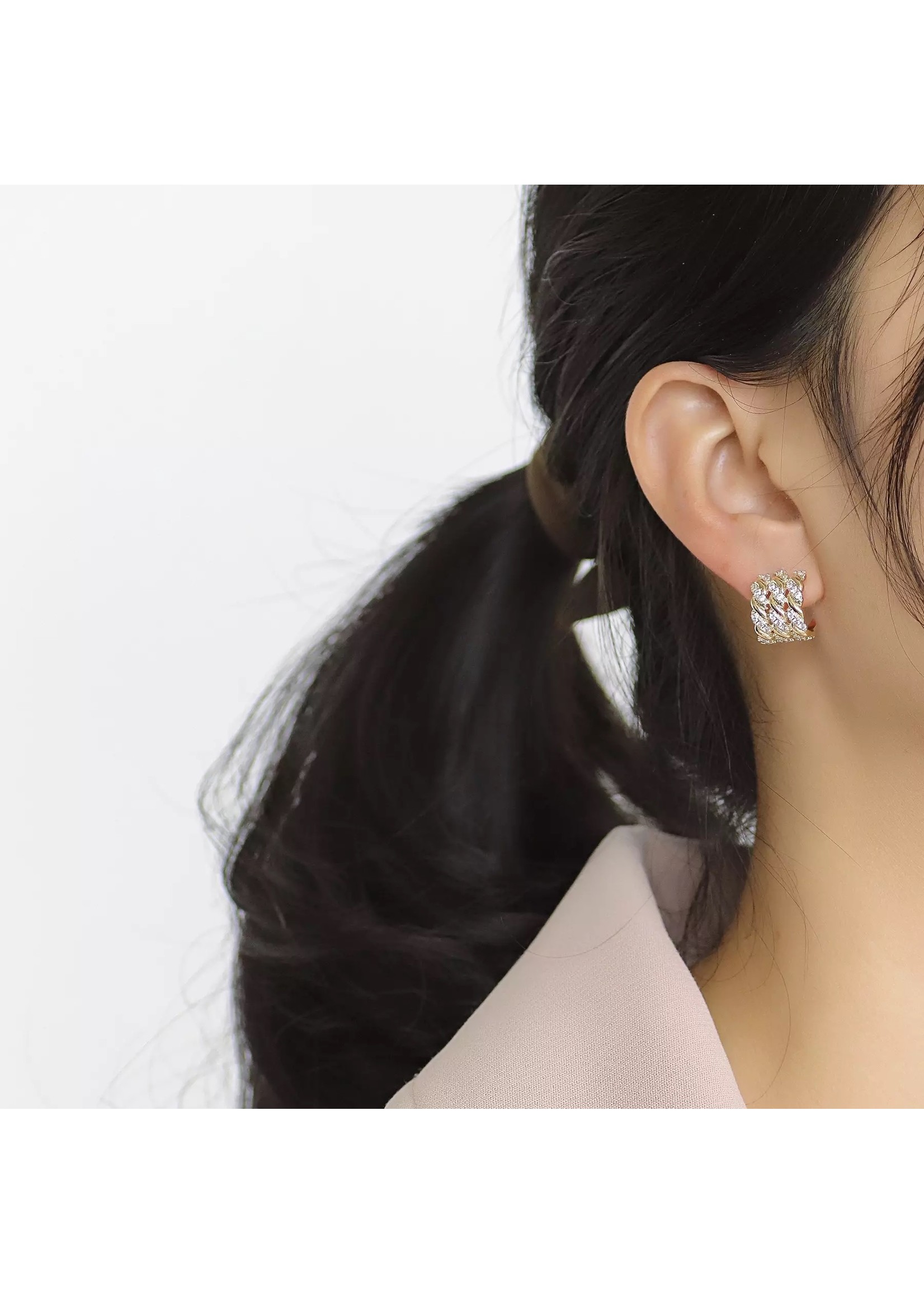 C Shaped Zirconia Earings