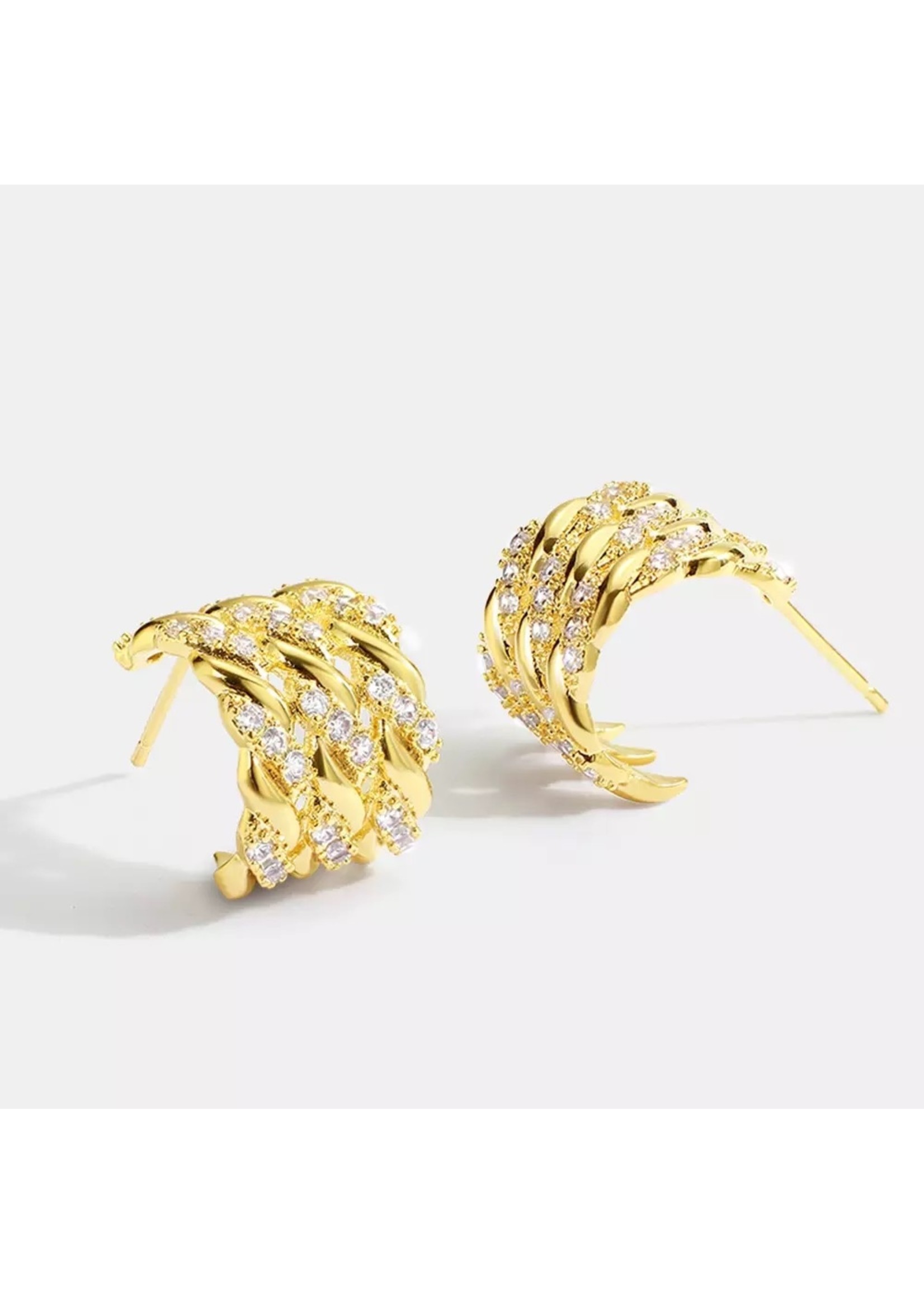 C Shaped Zirconia Earings