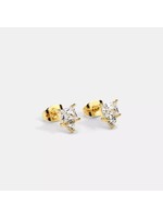 Square studded zirconia earrings