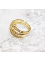 Zirconia studded nail ring
