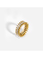 Geometric baguette zirconia ring
