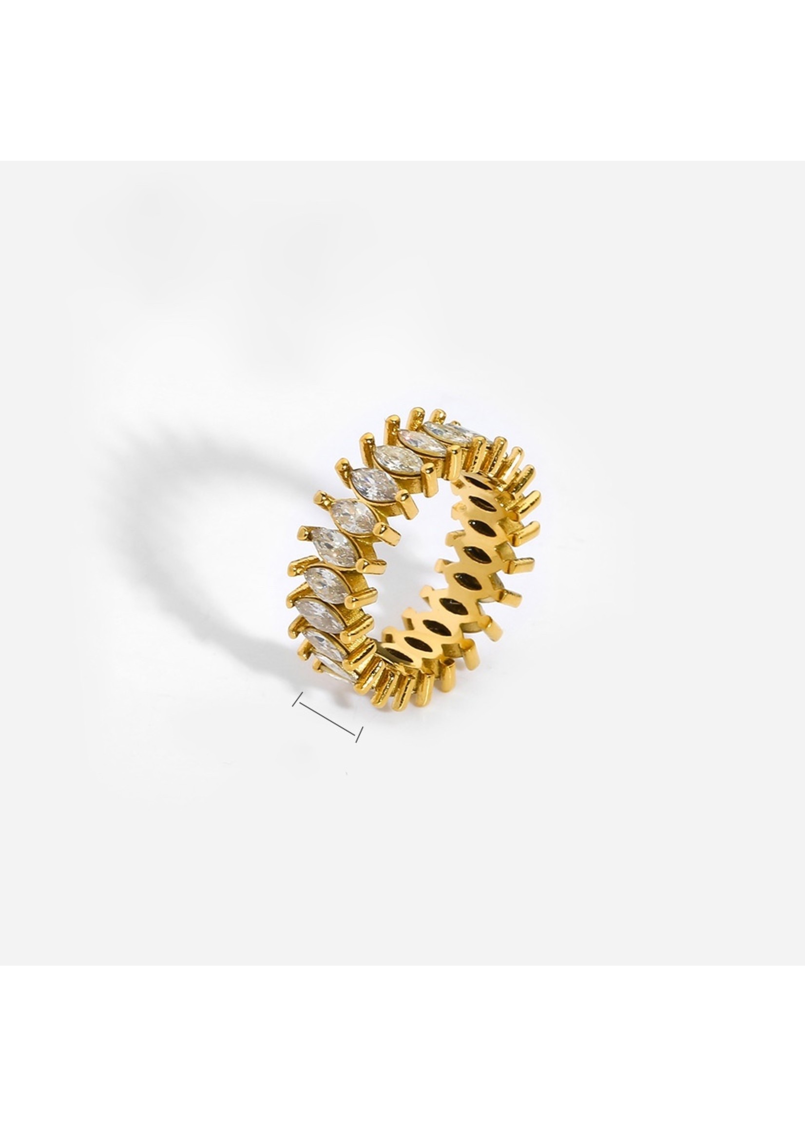 Geometric baguette zirconia ring