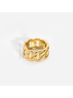 Chain link gold plated ring