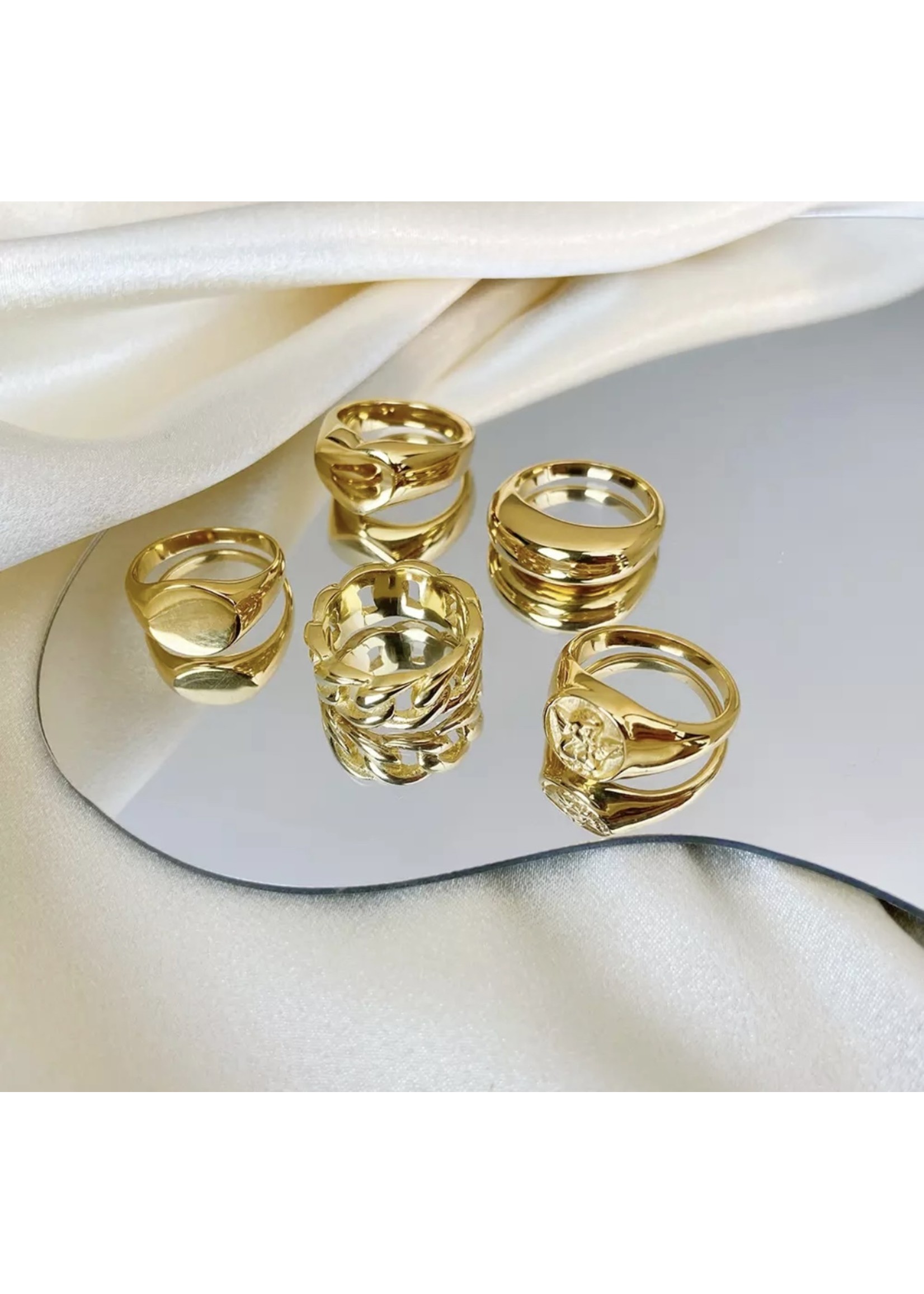 Chain link gold plated ring
