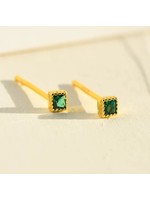 Greem stone sterling silver earrings