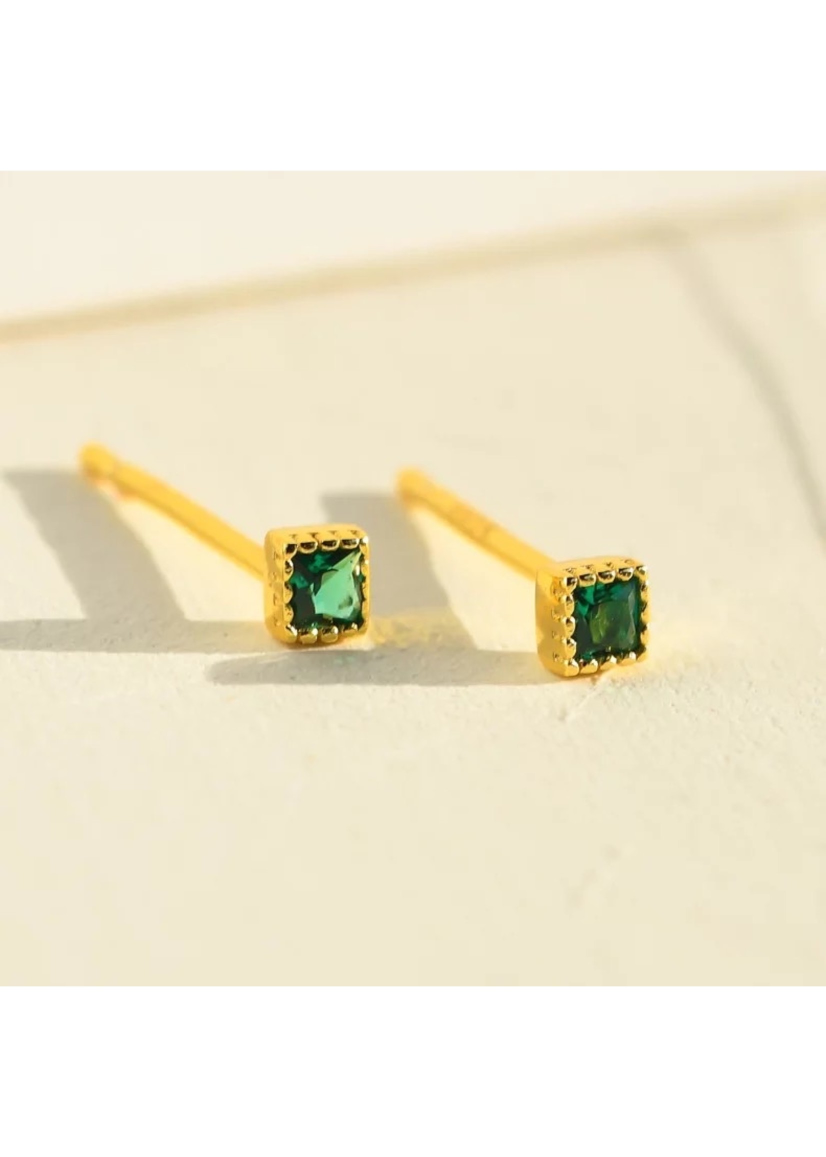 Greem stone sterling silver earrings