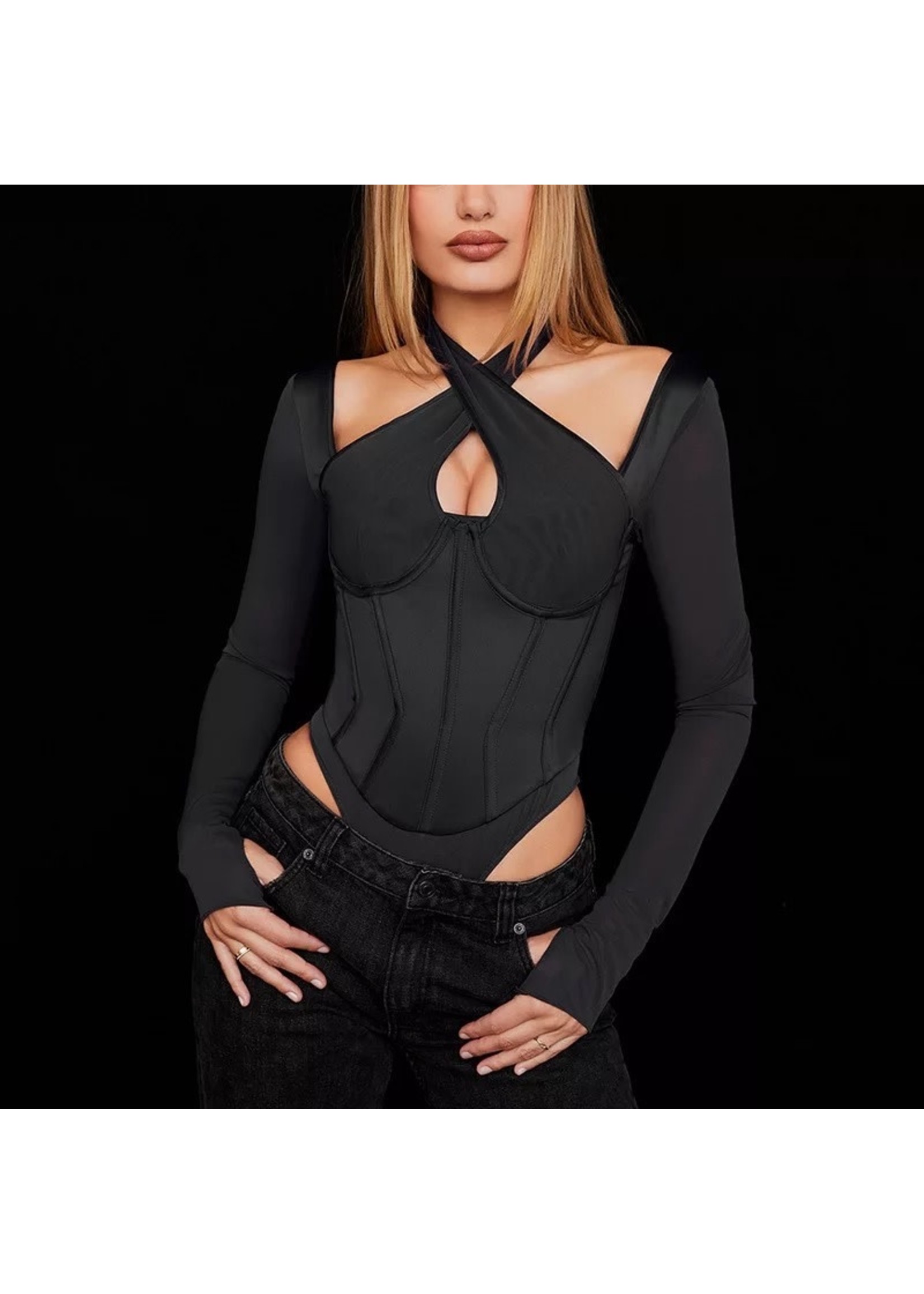 See-Through Long Sleeve Bondage Bodysuit